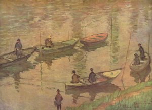 ポワシーでセーヌ川の漁師 作： Claude Monet